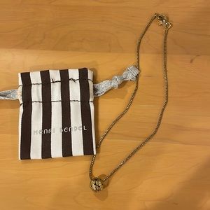 Henri Bendel gold necklace with Henri Bendel embellished gold ball in center